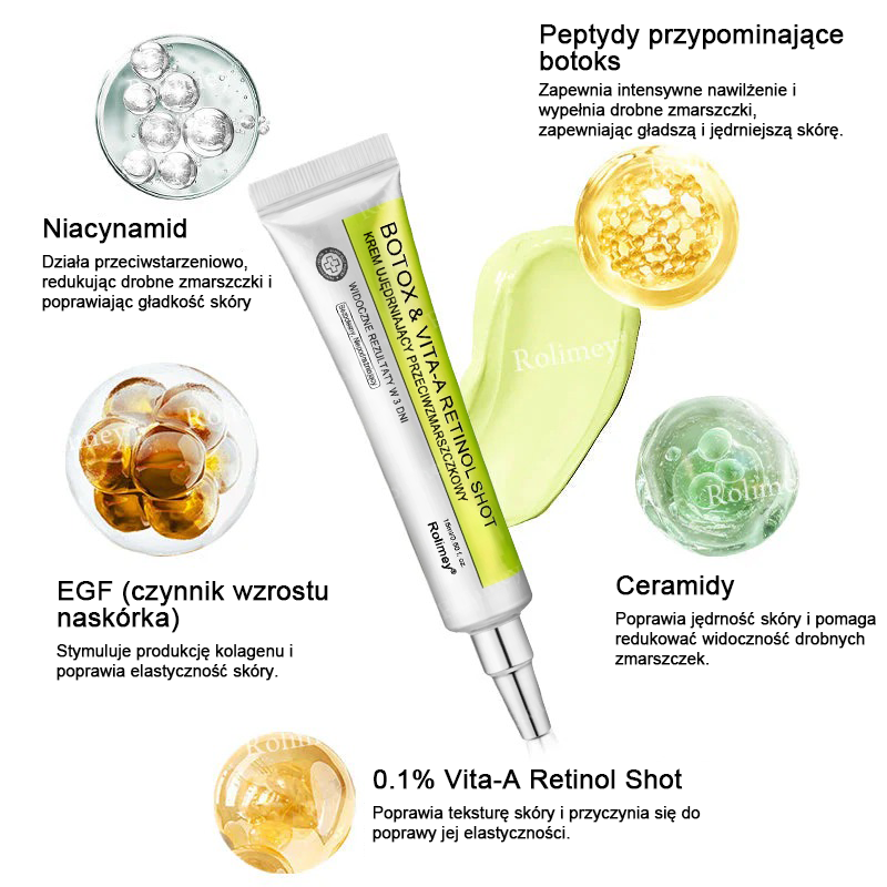 👨‍⚕️🇺🇸Najnowocześniejsze amerykańskie osiągnięcie w walce z oznakami starzenia ✅ Rolimey® krem przeciwzmarszczkowy z botoksem i retinolem Vita-A – Ostatni dzień promocji, 70% TANIEJ⏰